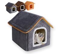 Cozy All-Season Pet Bed for Medium Dogs & Cats,Calming Cat House Soft Warm Dog Bed Non Slip Removable Cat Cave Anti Anxiety for Indoor Cats Sleeping (Grey,XL-50x44x50CM)