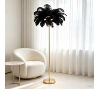 Cozy Ambient Feather Floor Lamp Equipped with Built-in LED Lights