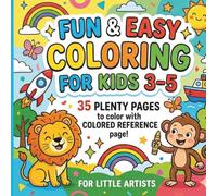 Cozy Animal Coloring Book for Toddlers: 35 Adorable Illustrations with Color Reference Guides | Simple & Big Shapes for Kids Ages 3-5 | Cute Frog, Cat, Penguin and More!