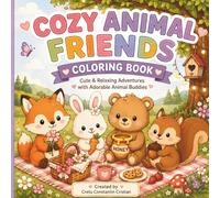 Cozy Animal Friends Coloring Book: Cute & Relaxing Adventures with Adorable Animal Buddies, Cozy Everyday Moments, Picnics, Games, Nature & Friendship Scenes (Cozy Animal Adventures Series)