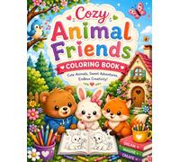 Cozy Animal Friends Coloring Book for Kids Ages 6-12: Fun and Easy Coloring Pages Featuring Cute Woodland Animals, Adorable Pets, Relaxing Scenes, and Creative Adventures for Boys and Girls