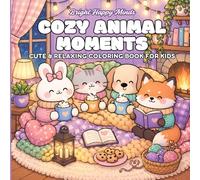 Cozy Animal Moments Coloring Book for Kids: 57 Cute & Easy Designs for Relaxation, Creativity, Stress Relief and Fun | Adorable Kawaii Animals in Cozy Scenes (Cozy Moments Coloring)