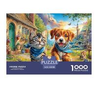 Cozy Animal Scene 1000 Piece Jigsaw Puzzles Suitable for Decompression And Wall Decor Birthday Gifts Couple Art for Adults And Kids 52x38cm/1000pcs
