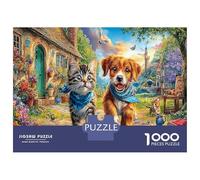 Cozy Animal Scene Jigsaw Puzzles Puzzles for Adults Kids. 1000 Piece Whimsical Challenge Toy Educational Games Home Decoration for Adults& Kids Age 14 Years Up 52x38cm/1000pcs