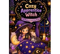 Cozy Apprentice Witch Coloring Book: A Magical Coloring Book with Cozy Witch Rooms, Cute Cats, Potions, Moonlight and Stars
