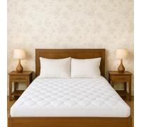 Cozy Aura Single Mattress Protector - Deep Fitted 40cm Elastic skirt Mattress Cover with Microfiber Filling - Breathable and Soft Quilted Diamond Design (White - 90x190cm)