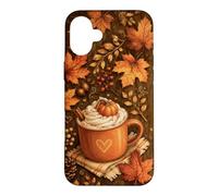Cozy Autum Coffee Pumpkins Spice Maple Leaves Fall Lover Case for iPhone 16 Plus