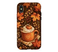 Cozy Autum Coffee Pumpkins Spice Maple Leaves Fall Lover Case for iPhone X/XS