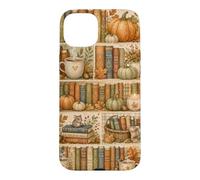 Cozy Autumn Books Pumpkin Coffee Fall Reading Aesthetic Case for iPhone 15 Plus