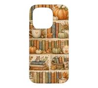 Cozy Autumn Books Pumpkin Coffee Fall Reading Aesthetic Case for iPhone 15 Pro