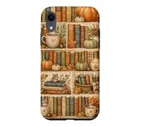 Cozy Autumn Books Pumpkin Coffee Fall Reading Aesthetic Case for iPhone XR