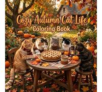 Cozy Autumn Cat Life : Coloring Book: 色彩豊かなカラーガイド付き：写真のように美しい猫たちの秋の日常を楽しむ、大人のためのフォトリアルぬり絵集