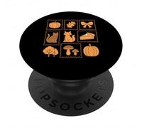 Cozy Autumn Essentials Pumpkin Pie Leaf Fox Mushroom Design PopSockets Adhesive PopGrip