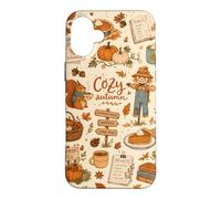 Cozy Autumn Pumpkin Patch Scarecrow Collage Squirrel Fall Case for iPhone 16 Plus