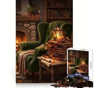 Cozy Autumn Reading Nook Jigsaw for Teenagers 1000 Pieces Brain Power, Clean Cut, Fun Challenge, (38x52cm)