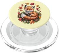 Cozy Autumn Red Fox Nestled Among Leaves and Acorns PopSockets PopGrip for MagSafe