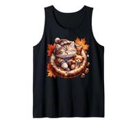 Cozy Autumn Stuff Cat Graphic for Kitten Mom and Cat Lady Tank Top