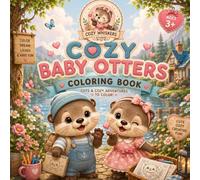 Cozy Baby Otters Coloring Book: 50 Cute & Easy Cozy Animal Scenes for Relaxing Coloring • Large Simple Designs for Kids, Teens & Adults