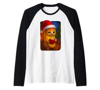 Cozy Banana Cat Christmas Meme Cute Xmas Kitty Raglan Baseball Tee