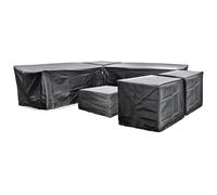 Cozy Bay Furniture EZBreathe Malta 8 Seat Twin Chair Furniture Set Cover in Black Cozy Bay Furniture Black