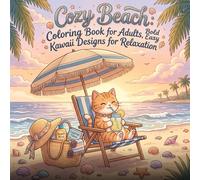 Cozy Beach: Coloring Book for Adults, Bold and Easy Kawaii Designs for Relaxation: 40 Simple Cute Illustrations of Cozy Seaside Scenes, Animals and Ocean Life | Stress Relief Hygge Coloring Pages