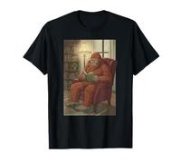 Cozy Bigfoot Reading Book On Couch Relaxing T-Shirt