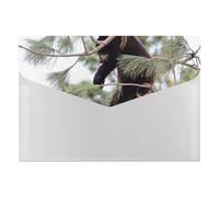 Cozy Black Bear Cub Portable File Organizer with Multiple Pockets, Accordion Expanding Folder for Desk Supplies