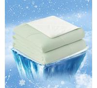 Cozy Bliss Cooling Comforter King Size, Cooling Blankets for Hot Sleepers and Night Sweats, Light Mint Green Cream Summer Comforter for King Size Bed, Breathable Soft Lightweight Silk Smooth
