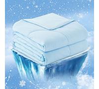 Cozy Bliss Cooling Comforter Twin Size, Cooling Blankets for Hot Sleepers and Night Sweats, Sky Blue Summer Comforter for Twin Size Bed, Breathable Soft Lightweight Silk Smooth