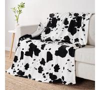 Cozy Bliss Cow Print Throw Blanket for Bed - Fuzzy Thick Soft Warm Fleece Blankets for Couch & Bed, for Women Men Girls Kids, Black & White Twin Size 60"*80"