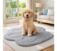 Cozy Bliss Cute Paw Shape Cooling Mat for Small Dogs and Cats, Non-Slip, Leakproof Washable Pet Cooling Mat Q-Max 0.5 for Hot Weather, Indoor and Outdoor Summer Pad, Heather Charcoal Grey, 27"x30"