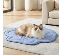 Cozy Bliss Cute Shell Shape Cooling Mat for Small Dogs and Cats, Non-Slip, Leakproof Washable Pet Cooling Mat for Hot Weather with Q-Max 0.5, Indoor and Outdoor Summer Pad, Heather Haze Blue, 27"x30"