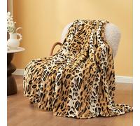 Cozy Bliss Leopard Print Throw Blanket MilkyPlush™ Fleece 330GSM Thick Blankets Western Room Decor Super Soft Warm for Adults Kids Girl Gifts Bedroom Couch Sofa Travel Brown 108"x90"