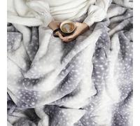 Cozy Bliss Luxury Faux Fur Blanket for Couch, Animal Print Throw Blanket Size Extra Soft Fluffy Warm Blanket for Sofa Bed Living Room Bedroom Car (Grey, 60x80)