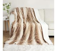 Cozy Bliss Luxury Faux Fur Throw Blanket Animal Striped Print, Non Shedding Double Sided Sherpa Blankets Super Soft Fluffy Thick Warm Throws Home Decor for Couch Bed Sofa Women (Brown, 60x80 Inches)