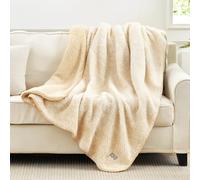 Cozy Bliss Sherpa Throw Blanket for Couch, Cozy Fleece Thick Warm Blanket for Winter, Reversible Soft Fuzzy Plush Throw Gifts for Women and Men, Room Decor (Mottled Beige, 50" x 60")