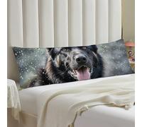 Cozy Body Pillow Cover for Side Sleepers & Pregnancy 20x54 Inch Soft Microfiber German Shepherd Dog Pillowcase with Hidden Zipper Breathable Bed Sofa Couch Pillow Protector Bedroom Decor