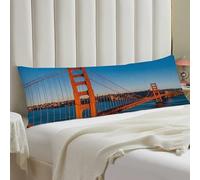 Cozy Body Pillow Cover for Side Sleepers & Pregnancy 20x54 Inch Soft Microfiber San Francisco Bay Bridge Pillowcase with Hidden Zipper Breathable Bed Sofa Couch Pillow Protector Bedroom Decor