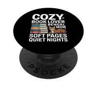 Cozy Book Lover Bengal Mom Soft Pages Quiet Nights PopSockets Adhesive PopGrip