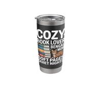 Cozy Book Lover Bengal Mom Soft Pages Quiet Nights Stainless Steel Insulated Tumbler
