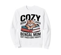 Cozy Book Lover Bengal Mom Soft Pages Quiet Nights Sweatshirt
