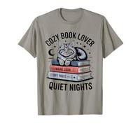 Cozy Book Lover Maine Coon Mom Soft Pages Quiet Nights T-Shirt