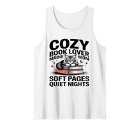 Cozy Book Lover Maine Coon Mom Soft Pages Quiet Nights Tank Top