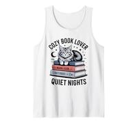 Cozy Book Lover Maine Coon Mom Soft Pages Quiet Nights Tank Top
