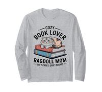 Cozy Book Lover Ragdoll Mom Soft Pages Quiet Nights Long Sleeve T-Shirt