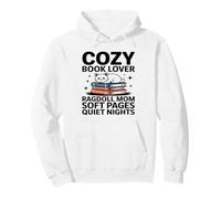 Cozy Book Lover Ragdoll Mom Soft Pages Quiet Nights Pullover Hoodie