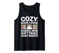 Cozy Book Lover Ragdoll Mom Soft Pages Quiet Nights Tank Top