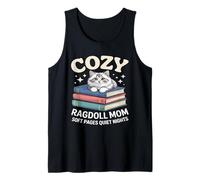 Cozy Book Lover Ragdoll Mom Soft Pages Quiet Nights Tank Top