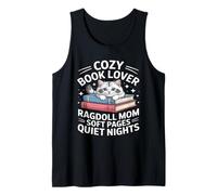 Cozy Book Lover Ragdoll Mom Soft Pages Quiet Nights Tank Top