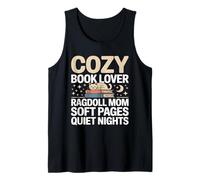 Cozy Book Lover Ragdoll Mom Soft Pages Quiet Nights Tank Top